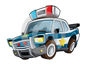 Cartoon police car - white background