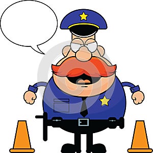 Cartoon Policeman Grumpy