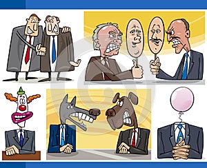 Cartoon politics concepts set