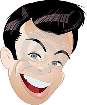 Cartoon portrait of happy man