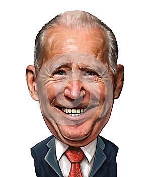 Editorial cartoon Portrait of Joe Biden.