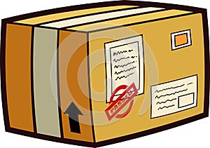 Cartoon Postal Brown Paper Cardboard Box Sealed With Tape