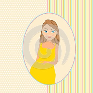 Cartoon pregnant woman