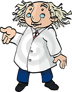 Cartoon professor with wild hair photo
