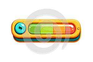 Cartoon progress bar ui element vector illustration for game design or application interface