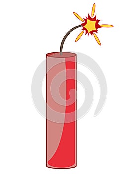 Cartoon of the propellent dynamite with burning wick