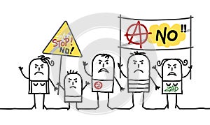 Cartoon Protesting Anarchist People photo