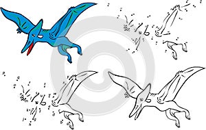 Cartoon pterodactyl. Vector illustration. photo