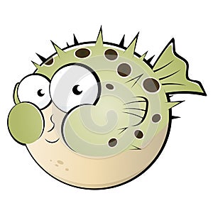 Cartoon pufferfish or blowfish photo