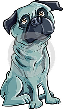 Cartoon pug dog