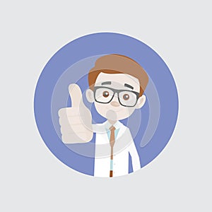 Cartoon Pulmonologist Showing Thumbs Up for Success Vector