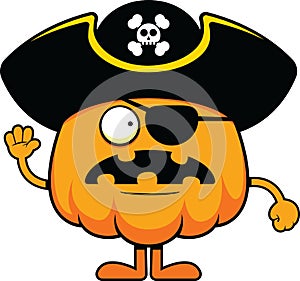 Cartoon Pumpkin Pirate Worried