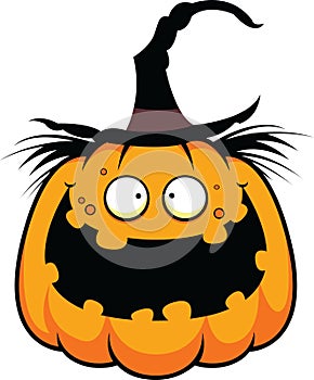 Cartoon Pumpkin Witch Happy