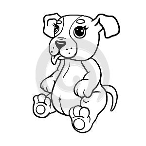 Cartoon puppy, vector illustration of a cute dog