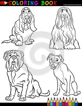 Cartoon purebred Dogs Coloring Page