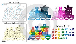 Cartoon puzzle english alphabet