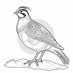 Cartoon Quail Coloring Page: Fun And Simple Quail Outline For Kids