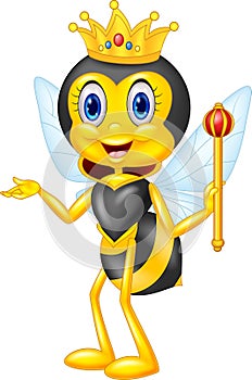 Cartoon queen bee presenting