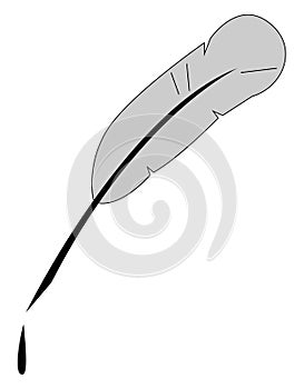 Cartoon quill pen/Cartoon feather pin  vector or color illustration