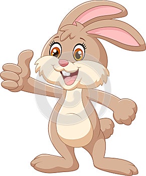 Cartoon rabbit giving thumbs up