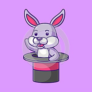 cartoon rabbit in a magician hat