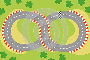 Cartoon race track. Figure 8. Top view