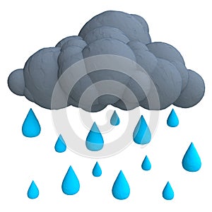 Cartoon rain cloud from plasticine or clay