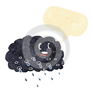 cartoon rain cloud with speech bubble