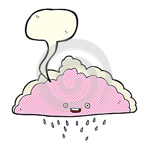 cartoon rain cloud with speech bubble