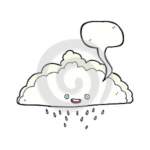 cartoon rain cloud with speech bubble