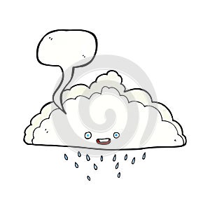 cartoon rain cloud with speech bubble