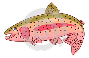 Cartoon rainbow trout