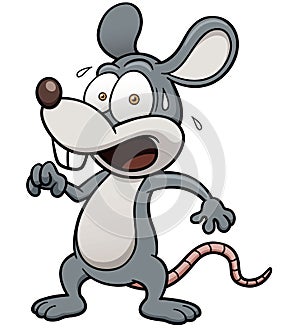 Cartoon rat scared photo