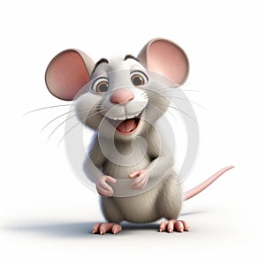 Charming Cartoon Mouse Smiling: Vicente Romero Redondo Style photo