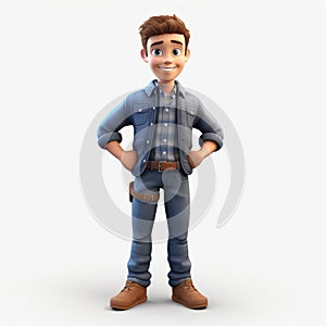 Cartoon Realism: 3d Render Of Tom In Jeans