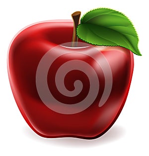 Cartoon Red Apple Icon