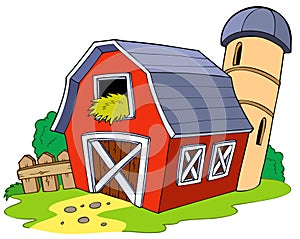 Cartoon red barn