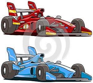 Cartoon red and blue sport racing car