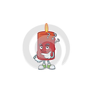 Cartoon red candle with confuse face style design