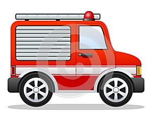 Cartoon Red Fire Truck