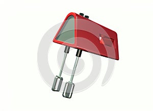 cartoon red mixer on a white background 3d rendering