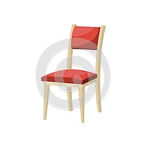 Cartoon red soft dining chair .