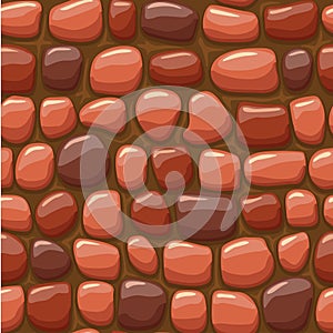 Cartoon red stone texture, vector seamless background