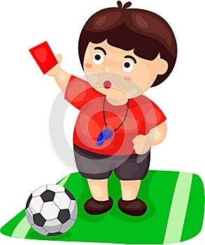 Cartoon referee with football