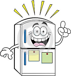 Cartoon refrigerator with an idea