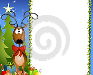 Cartoon Reindeer Border 2