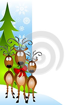 Cartoon Reindeer Border