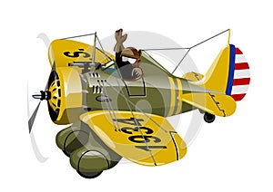 Cartoon Retro Fighter Plane