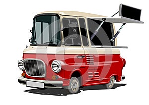 Cartoon retro food truck