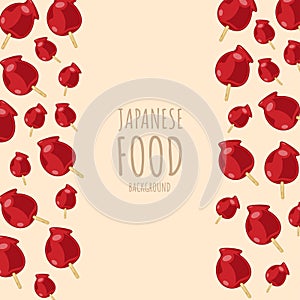 cartoon ringo ame, japanese food frame border background